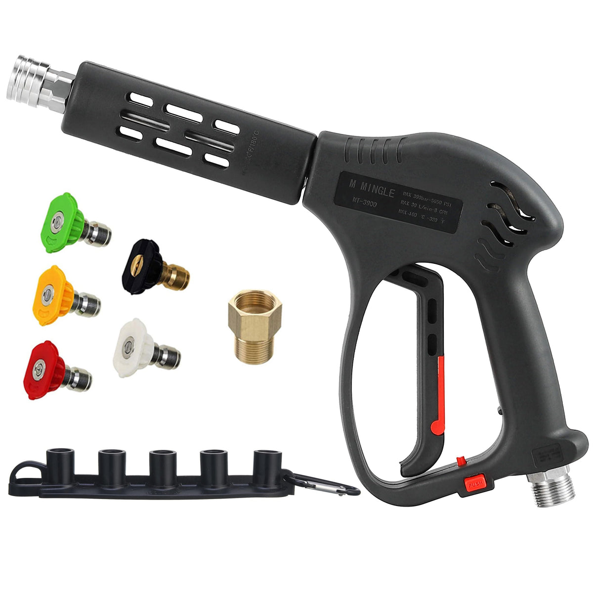 M MINGLE short high-pressure washer gun in action for deep cleaning