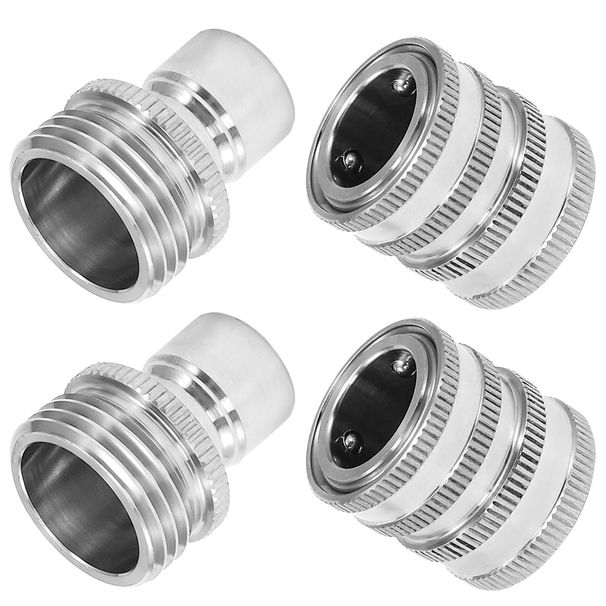 M MINGLE stainless steel quick-connect fittings two-pack for durable, leak-free hoses.
