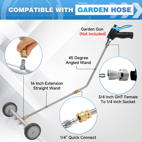 M MINGLE water broom evenly distributed outlets deliver consistent cleaning.