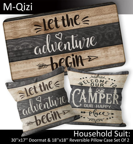 M-Qizi camper pillow cover 18x18 in linen with quality stitching