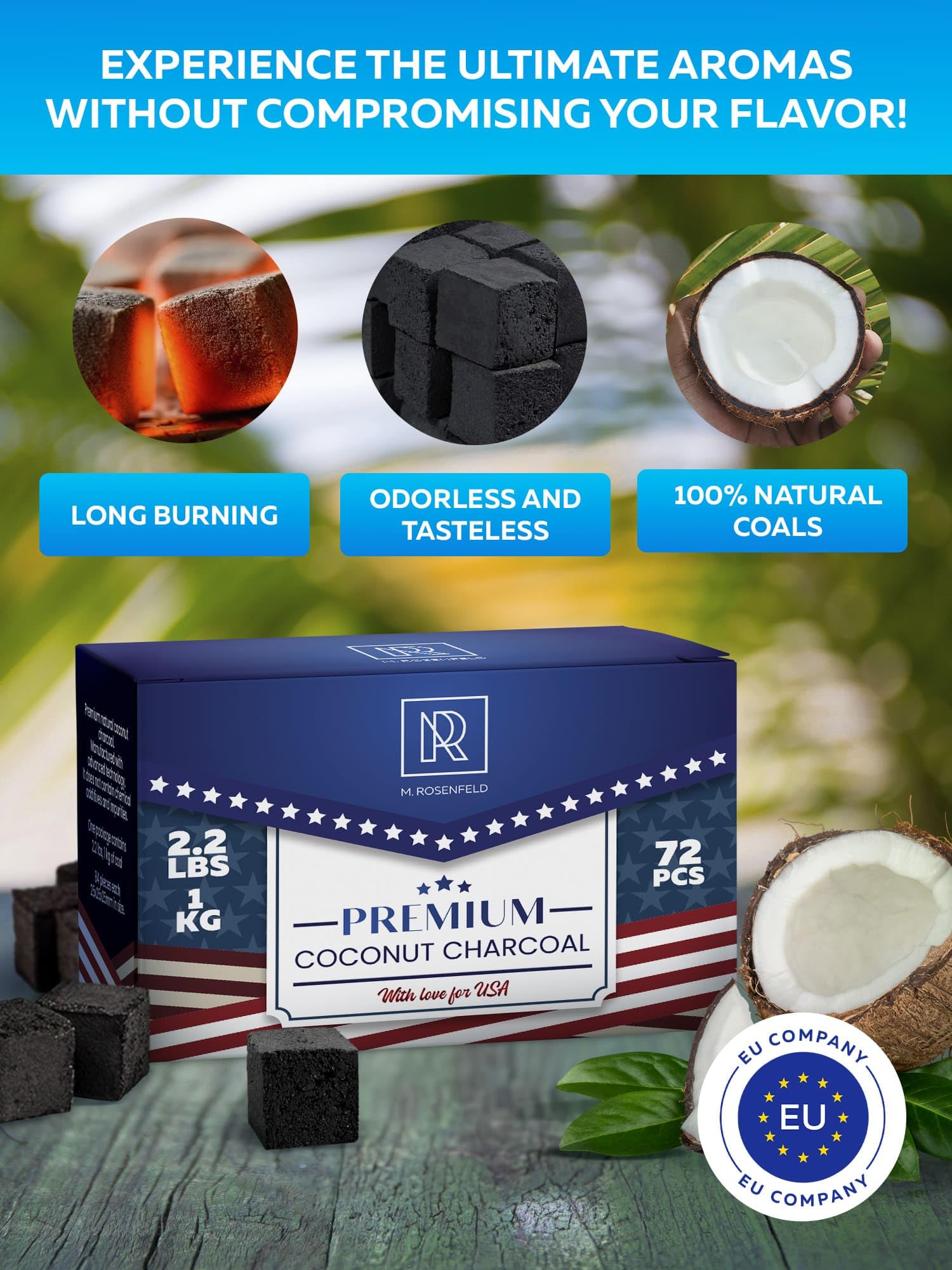 Low-ash, mess-free cooking with M. ROSENFELD charcoal
