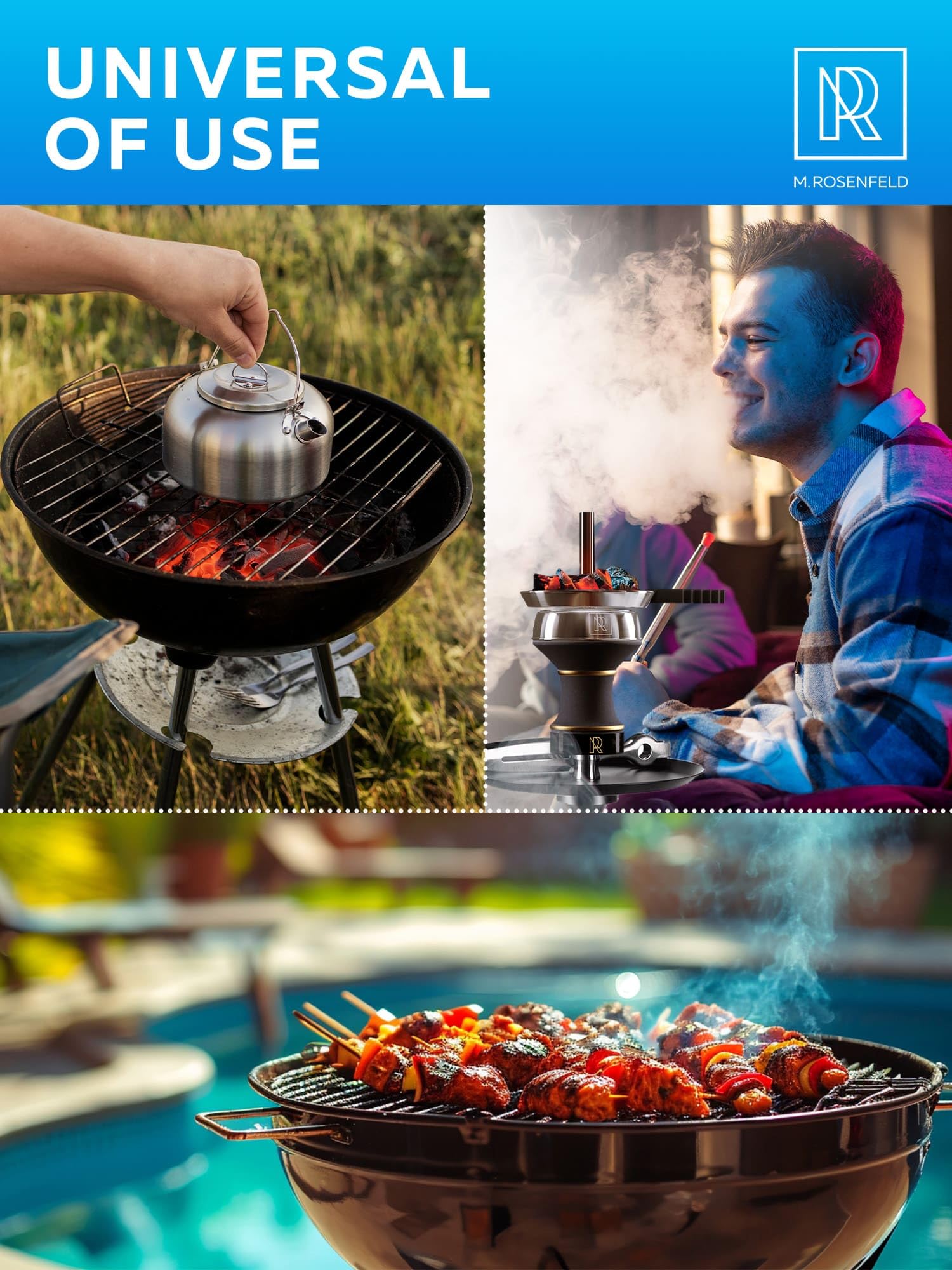 Not instant-light charcoal; ignite with a burner
