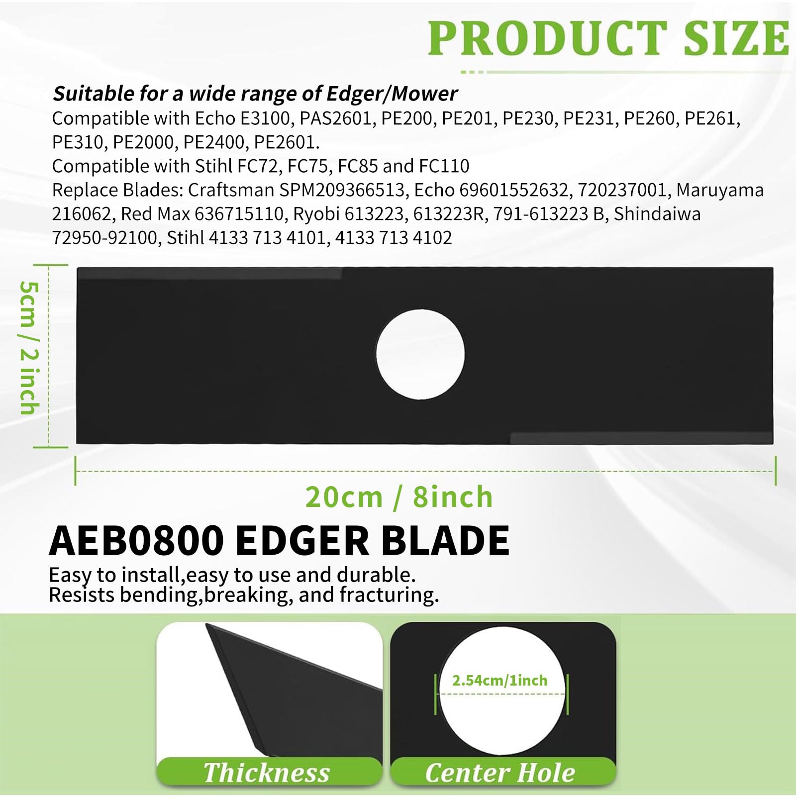 M_lapis edger blade 8x2 inch designed for clean lawn borders.