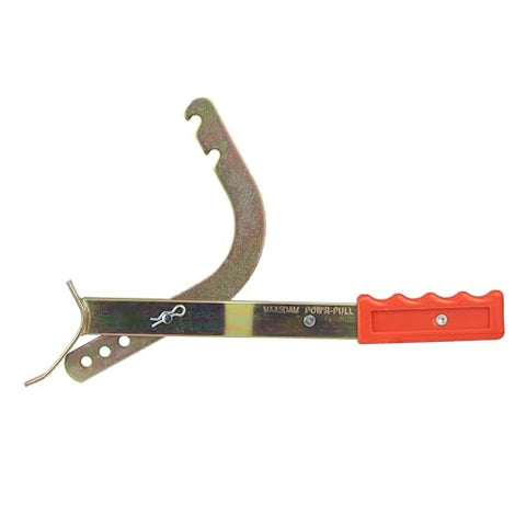 Maasdam Pow'R-Pull Fence Stretcher tension bar in action enabling secure tie-off