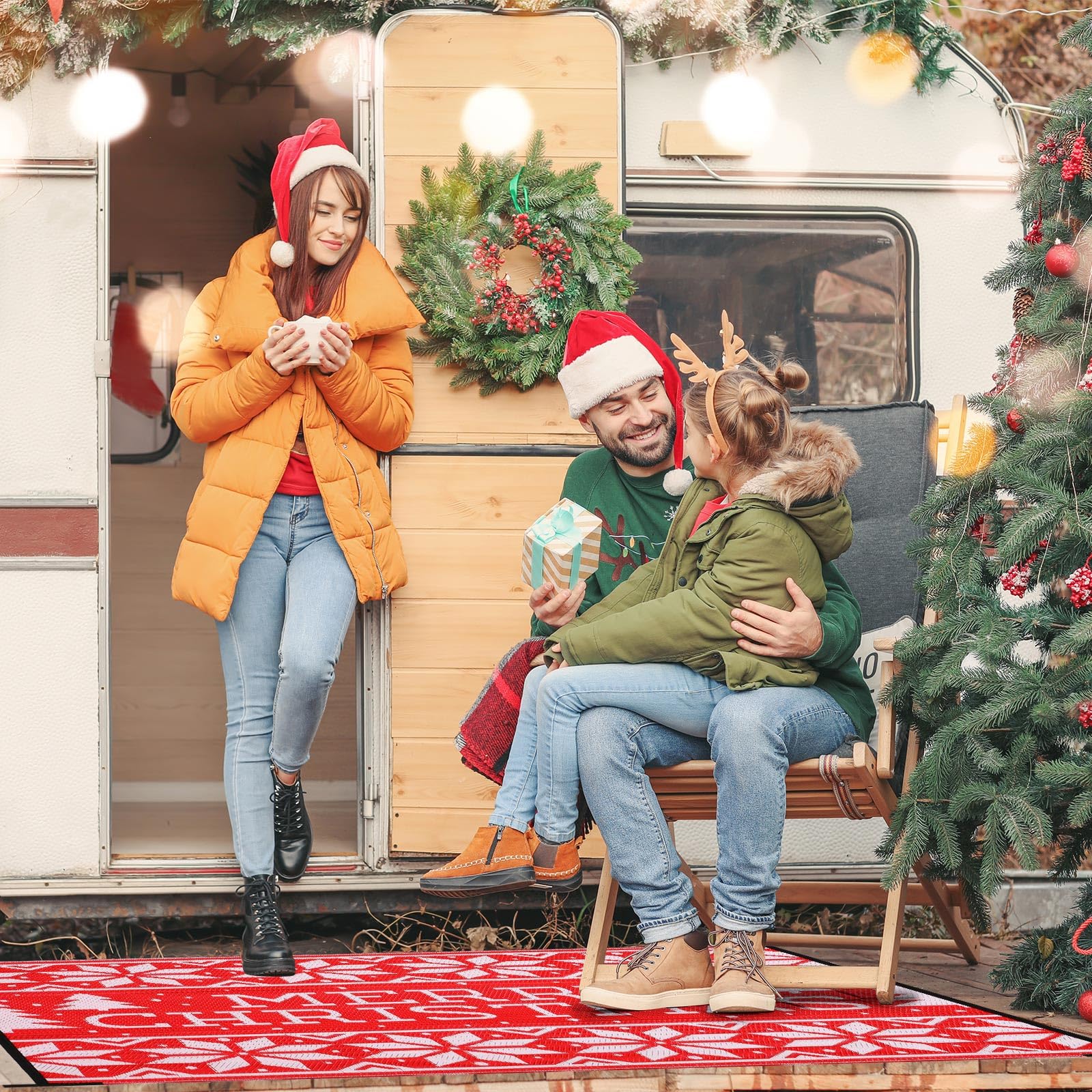 Maasechs rug transforms ordinary spaces into festive scenes.