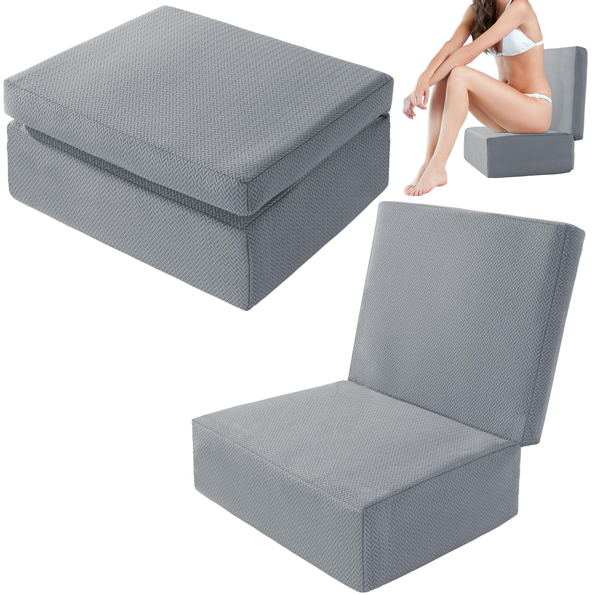 MABOZOO foldable hot tub booster seat provides stable, comfy spa seating.