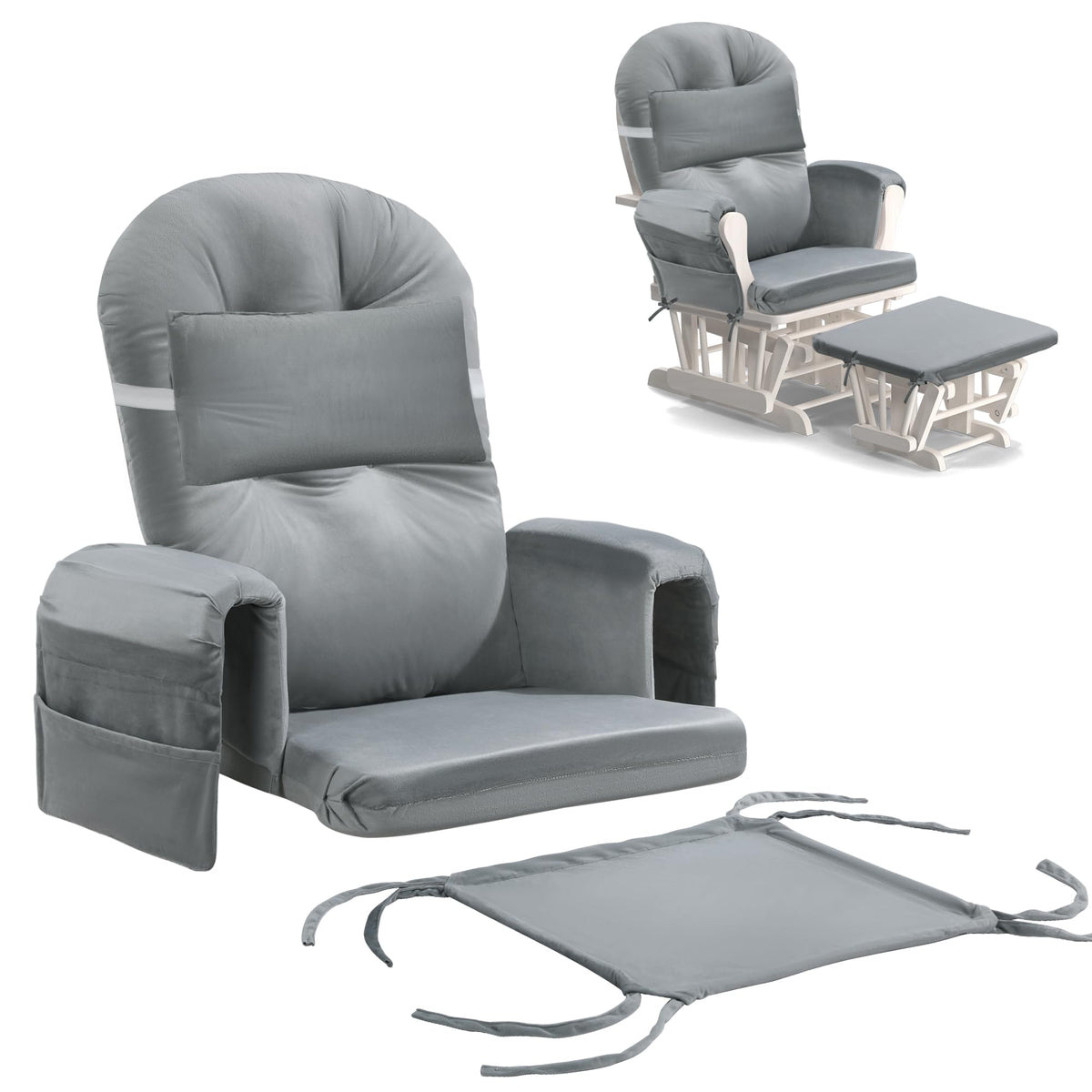 MABOZOO backrest cushion supports posture for relaxed lounging in a glider.