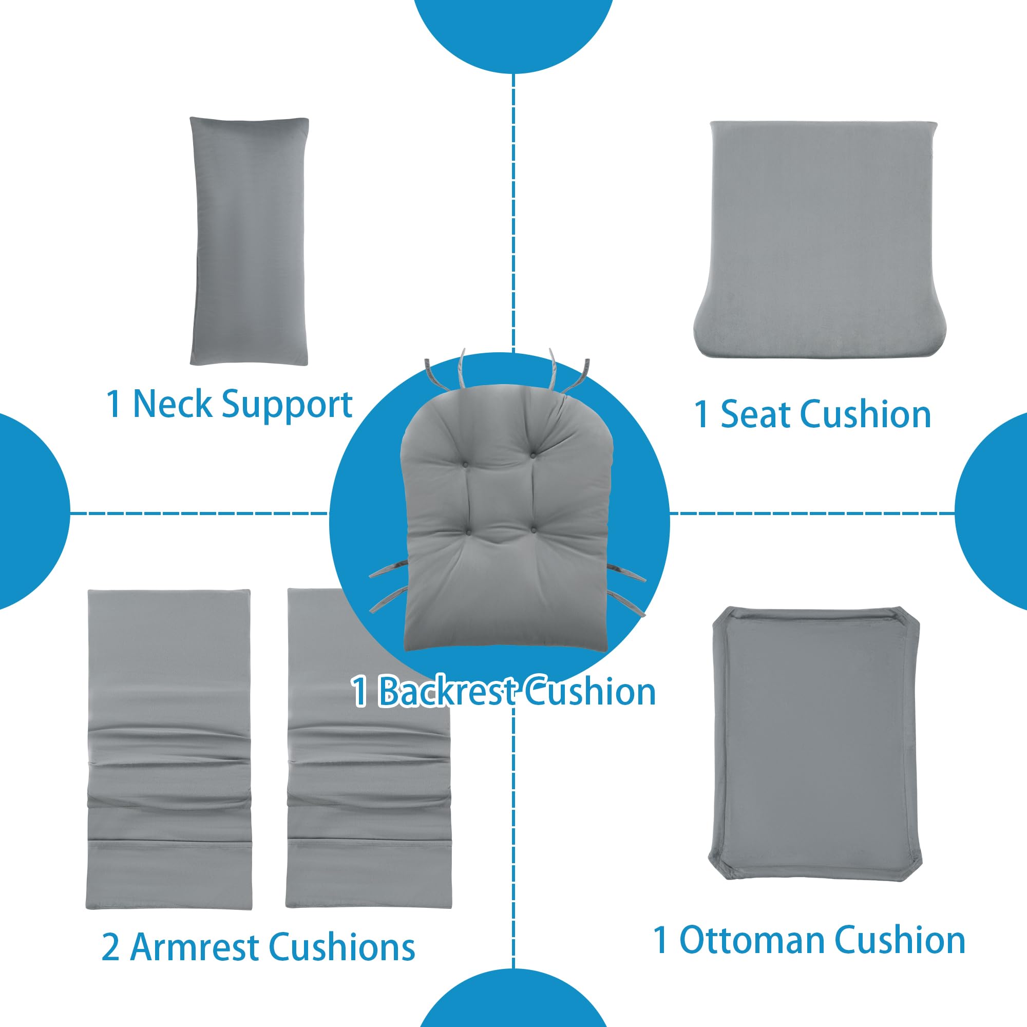 MABOZOO ottoman cushion adds soft leg support during use.
