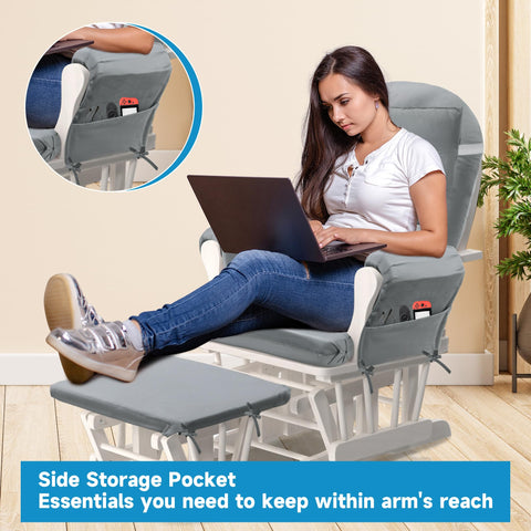MABOZOO storage pocket cushions keep remotes and magazines within reach.