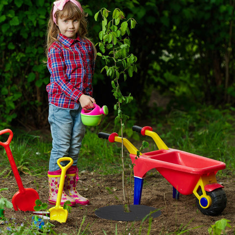Macarrie anti-weed gardening fabric provides durable protection around trunk areas