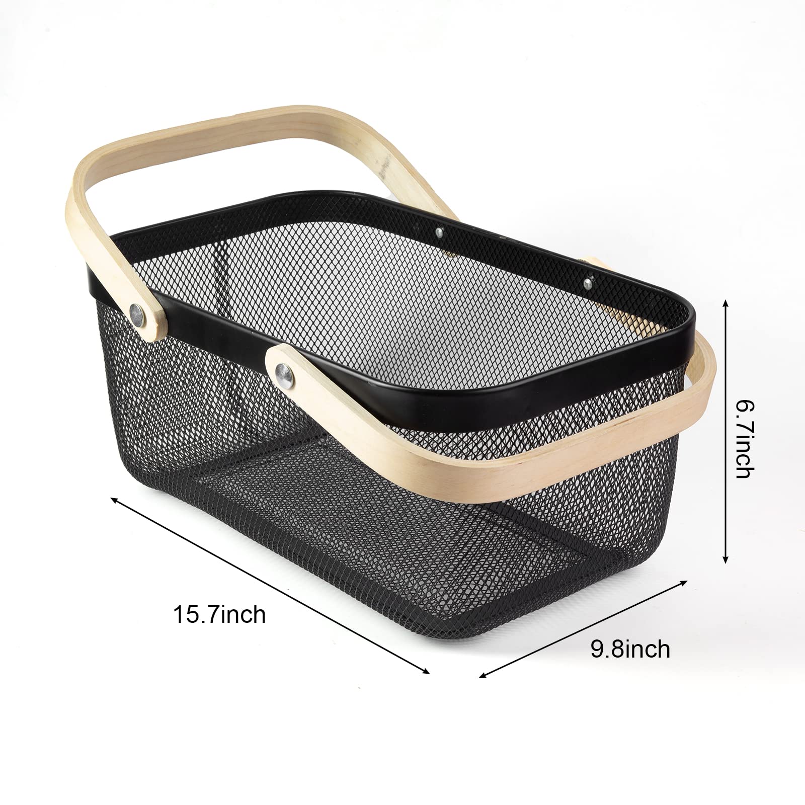 MACOIOR compact mesh basket with square base for sturdy shelf organization