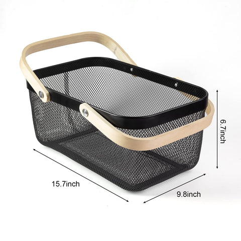 MACOIOR compact mesh basket with square base for sturdy shelf organization