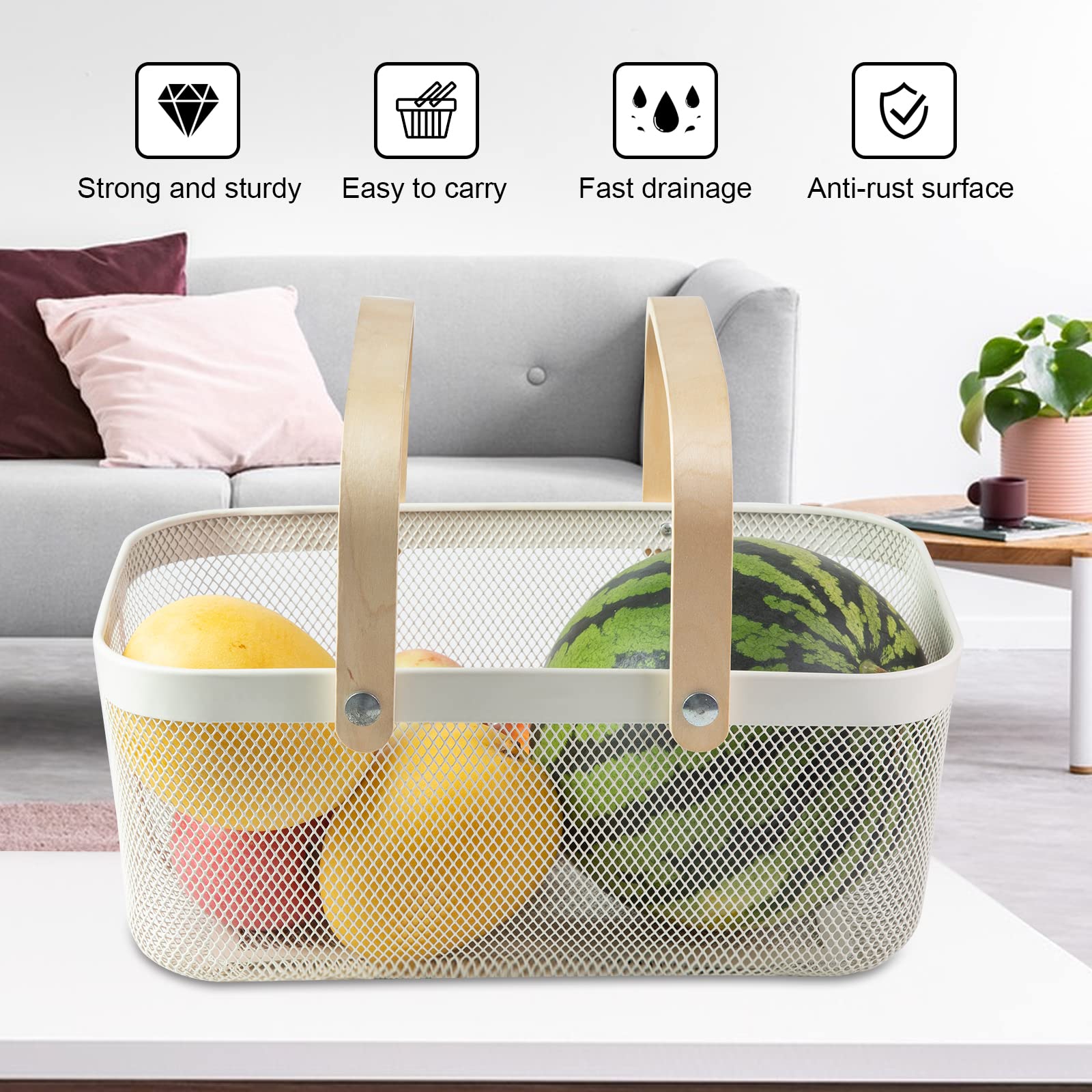 MACOIOR kitchen desk organizer for fruits, vegetables, and small items