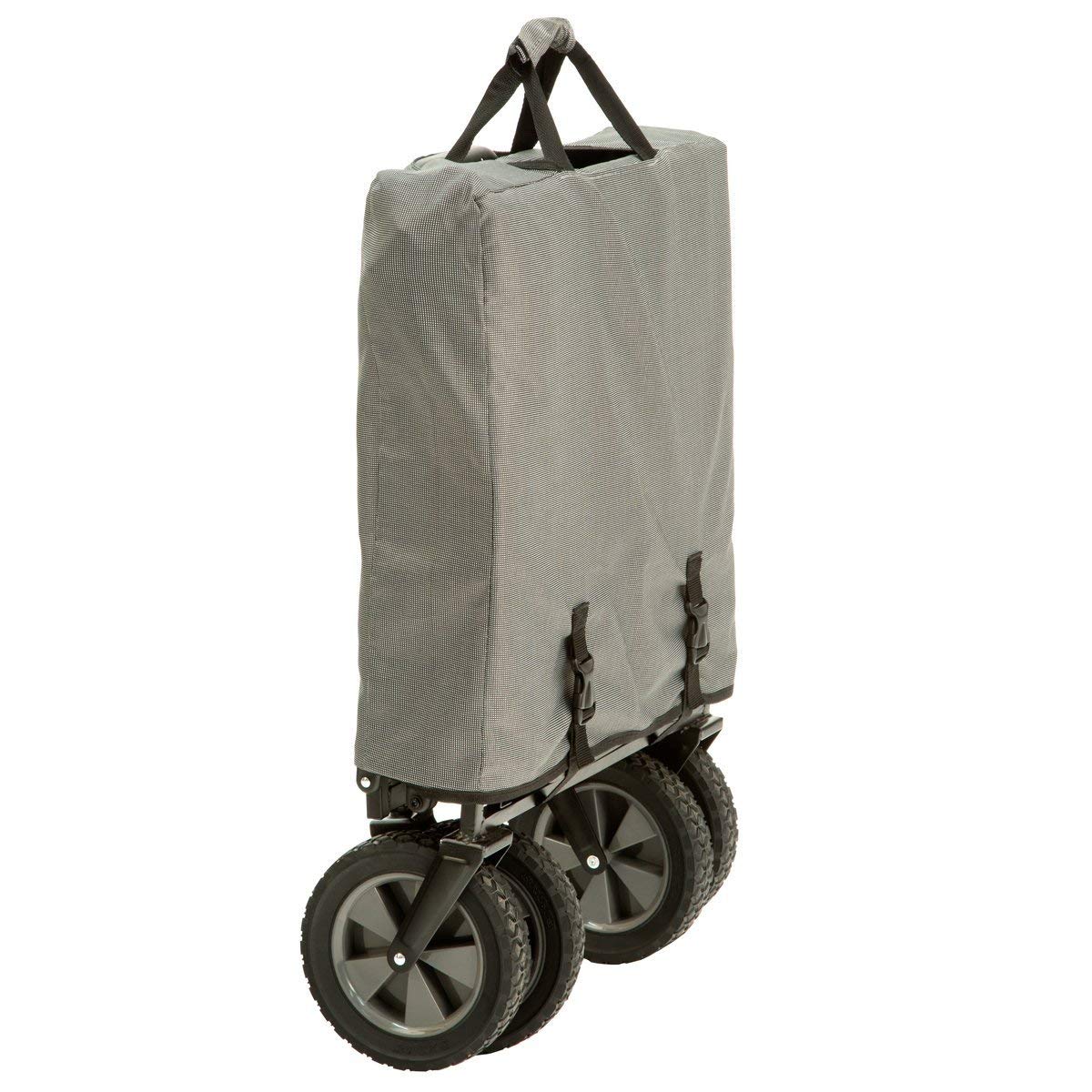 Adjustable handle on MacSports wagon enables effortless pulling on various surfaces