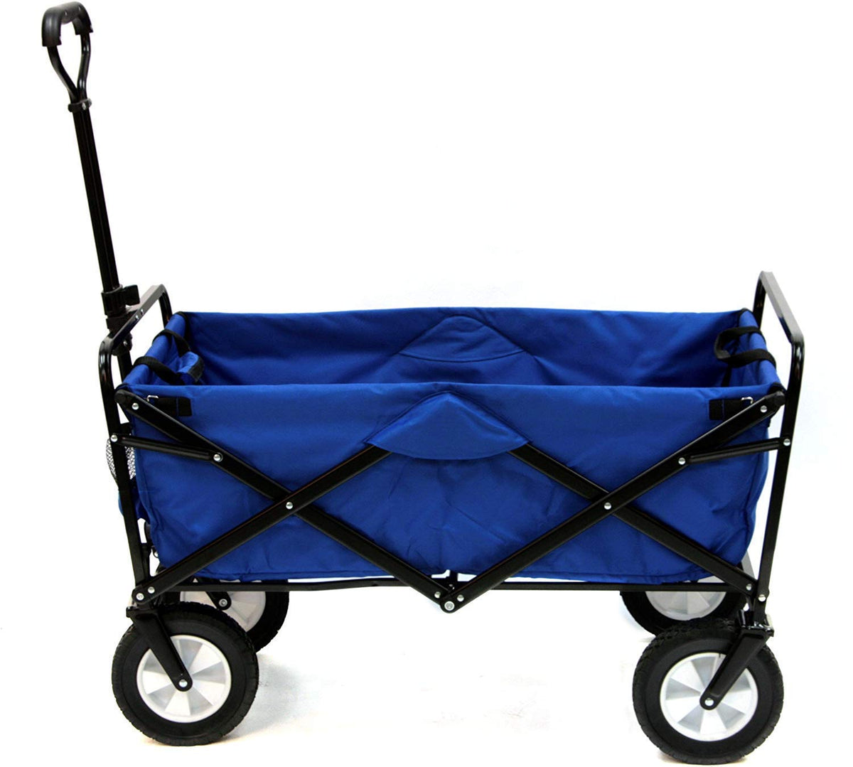Mac Sports heavy-duty wagon with blue steel frame for rugged outdoor hauling