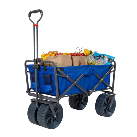 MacSports wheeled beach cart with adjustable handle for easy transport.