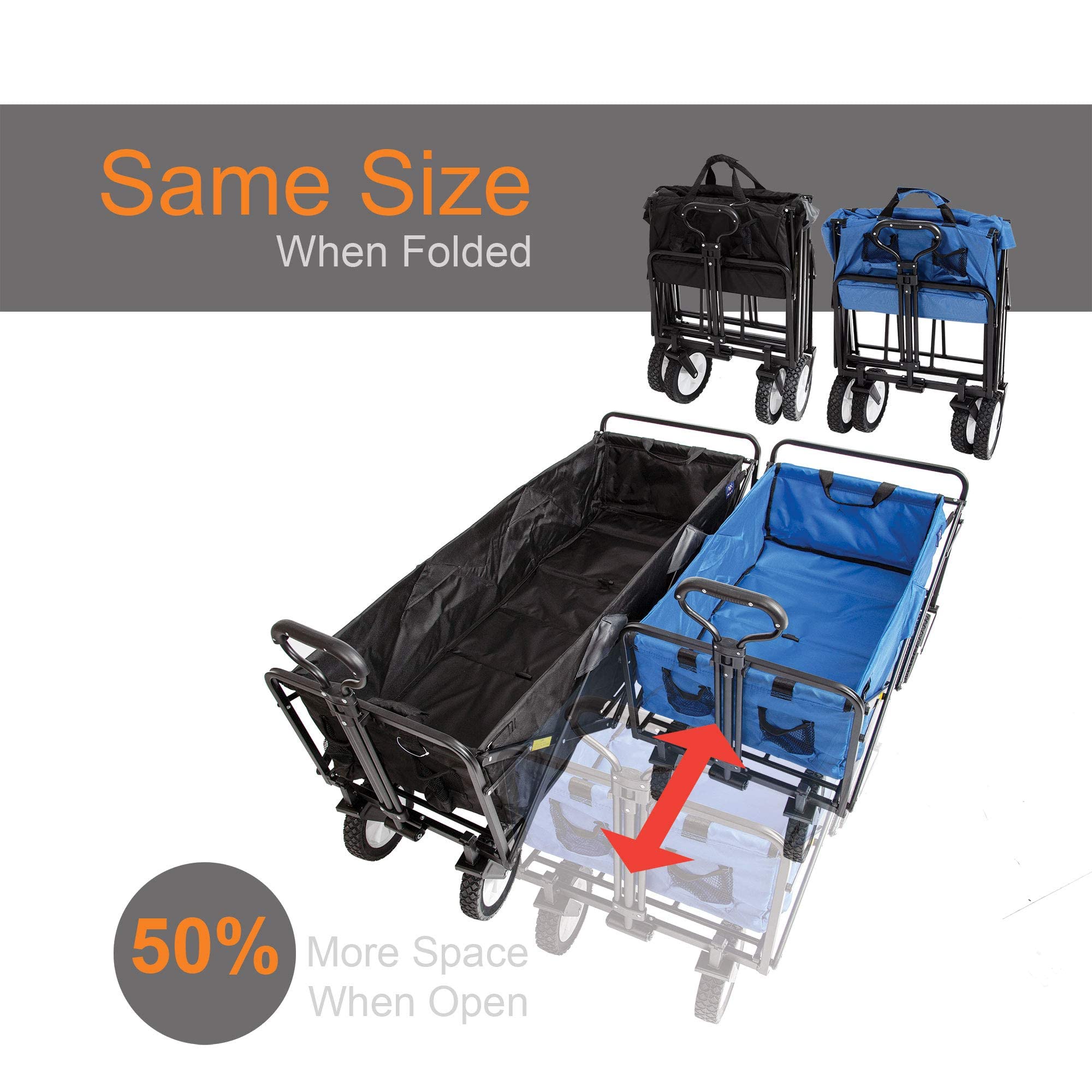 MacSports WTCX-100 adjustable handle for comfortable transport on uneven terrain.