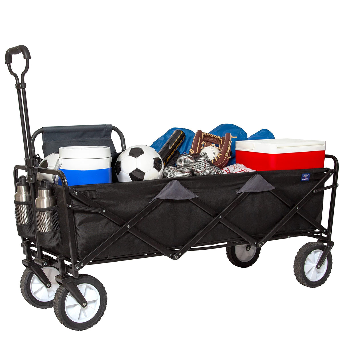 MacSports WTCX-100 extended wagon bag open for easy loading and organization.