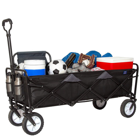 MacSports WTCX-100 extended wagon bag open for easy loading and organization.