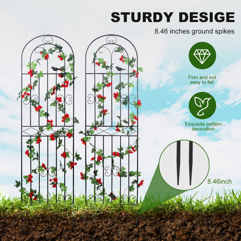 Macteyia trellis ground spike anchors securely into soil for stability.