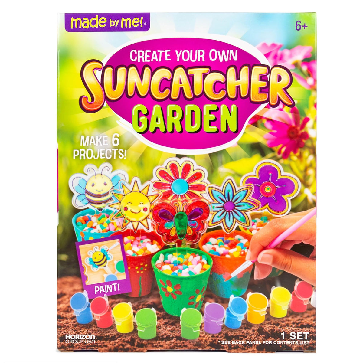 Made By Me suncatcher garden kit bee shines on a sunlit window, elevating decor.