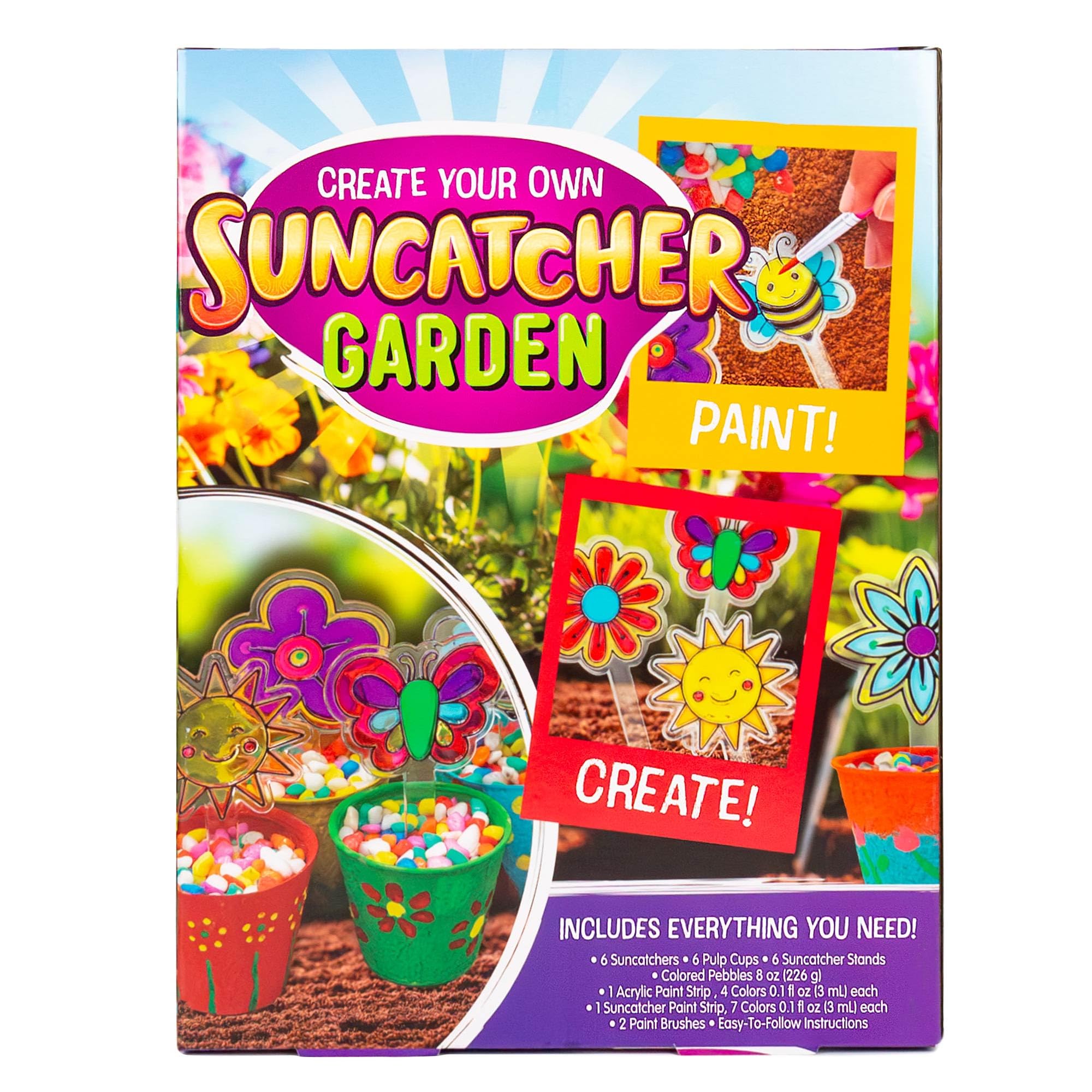 Made By Me display of completed suncatchers captures sunlight beautifully.
