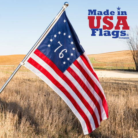 Made in USA Flags Co header with rolled-rim grommets for easy installation