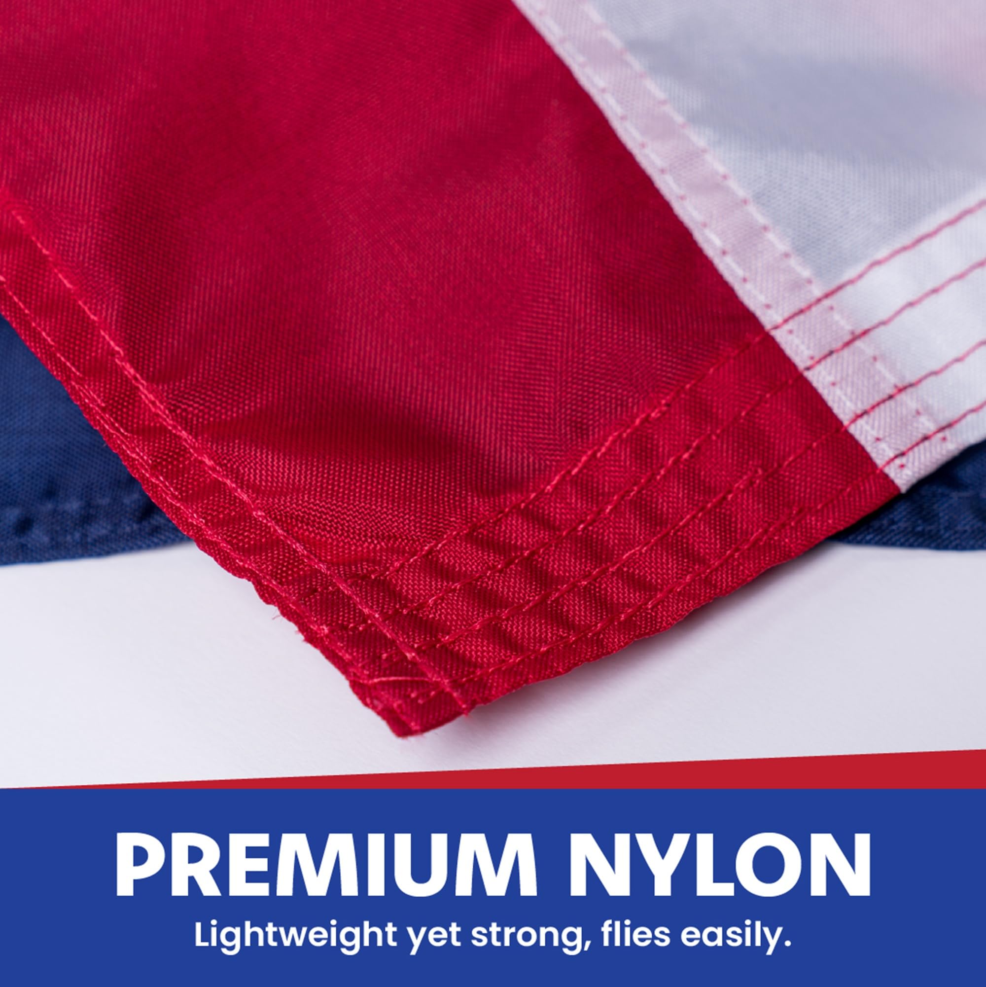 Made in USA Flags four extra rows of stitching detail on fly end