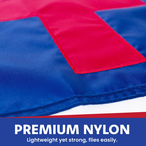 Made in USA Flags 3x5 Christian Flag indoor outdoor display suitable for events.