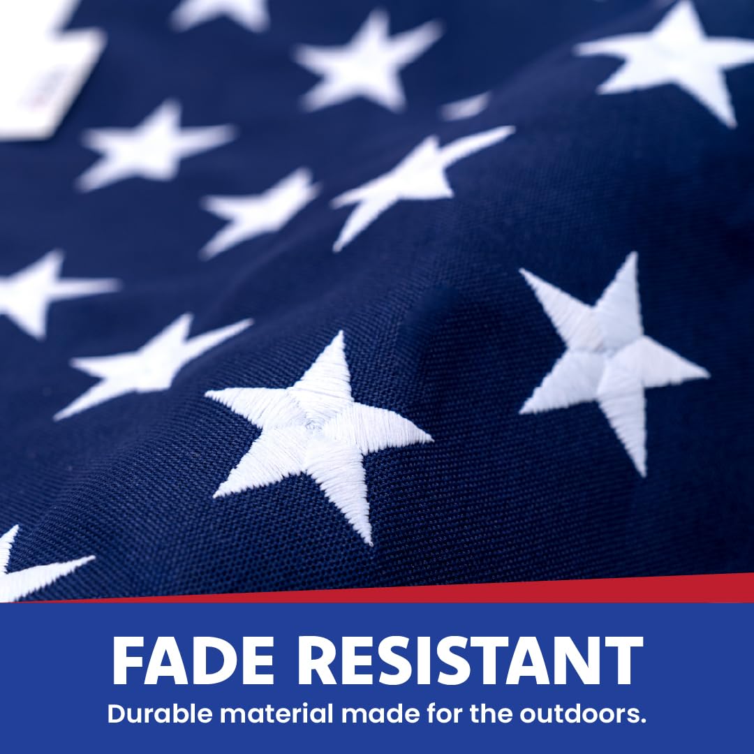 Made in USA Flags 6x10 flag features premium craftsmanship and lock-stitch seams.