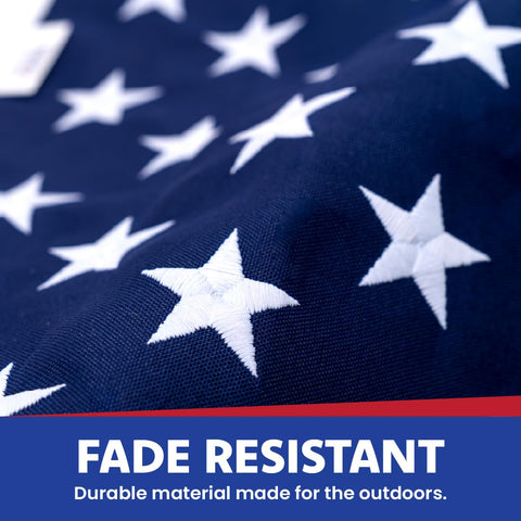 Made in USA Flags 6x10 flag features premium craftsmanship and lock-stitch seams.