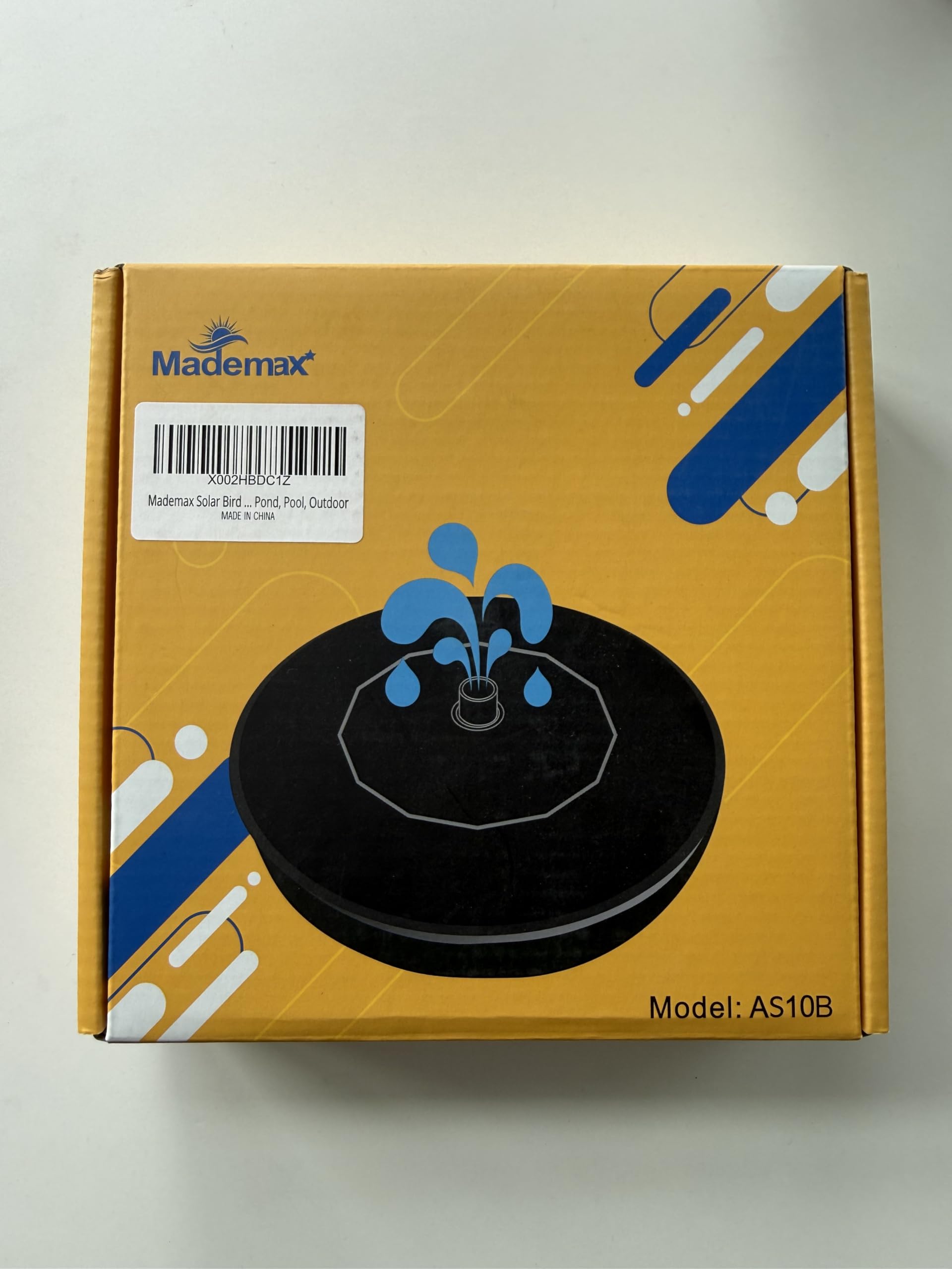 Mademax 1.4W solar fountain operates without wiring