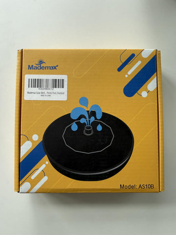 Mademax 1.4W solar fountain operates without wiring