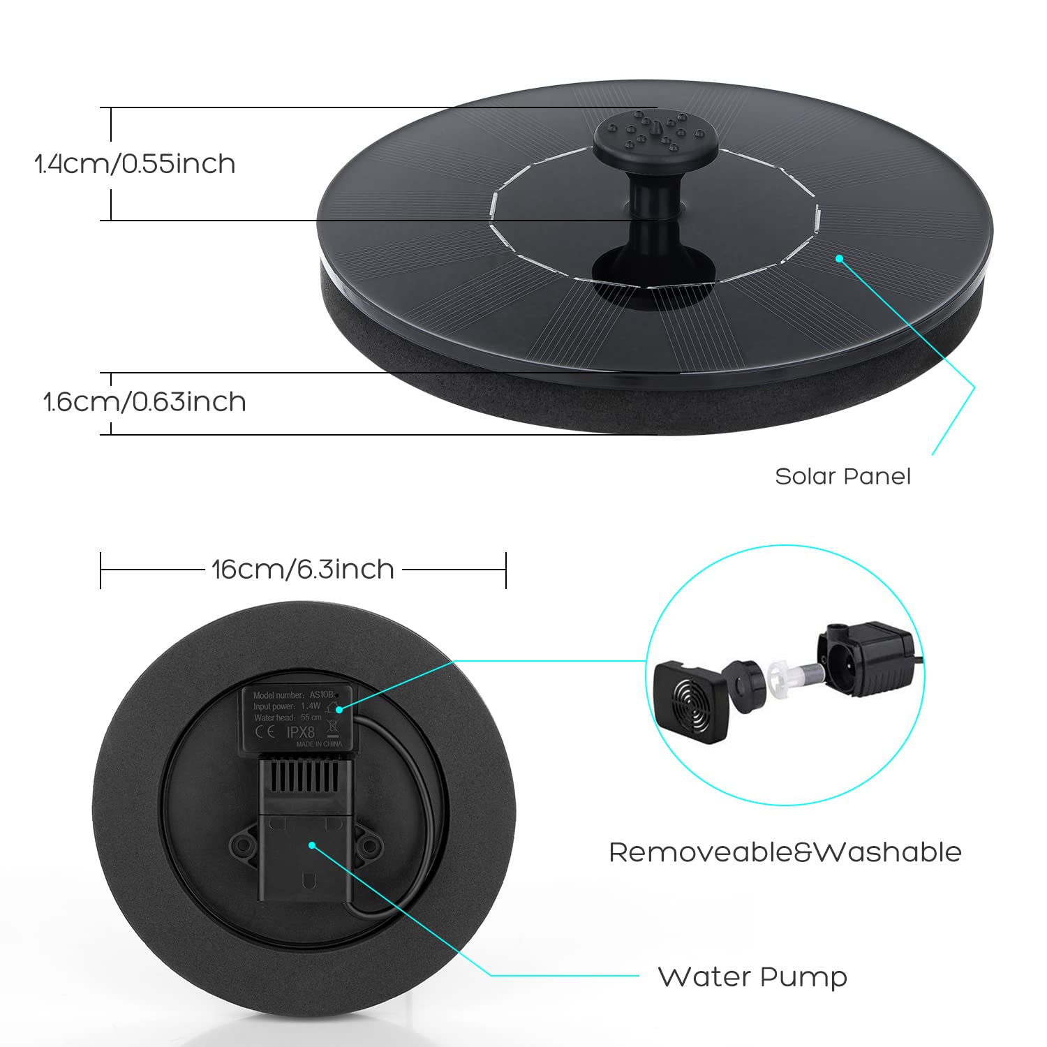 Mademax direct sunlight activation starts within seconds for lively water