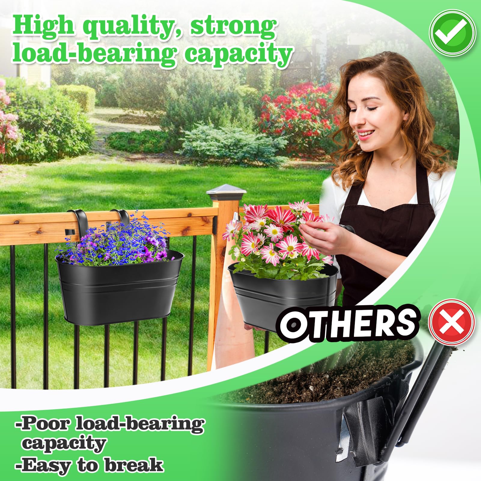 MADHOLLY deck and balcony setup with planters for herbs and flowers.