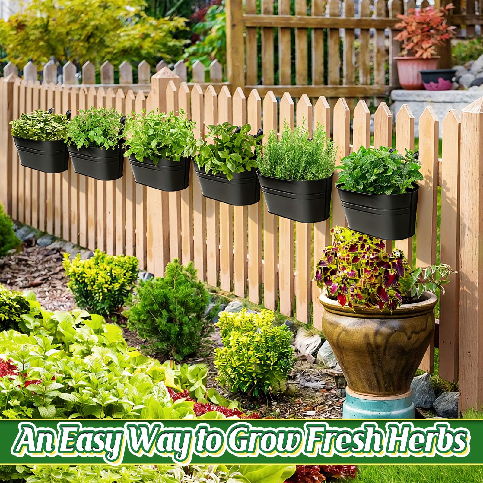 MADHOLLY hook-attached planter ready for simple railing installation.