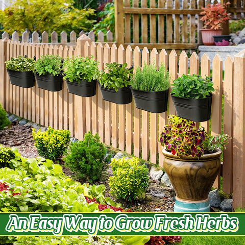 MADHOLLY hook-attached planter ready for simple railing installation.