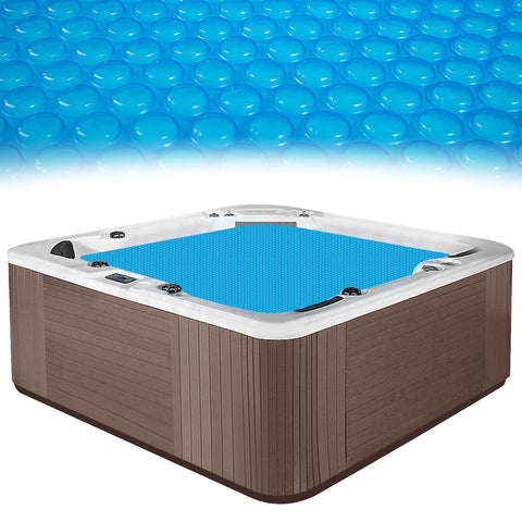 MADHOLLY spa cover demonstrating heat retention on a square hot tub.