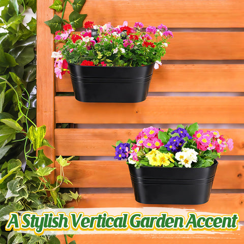 MADHOLLY sturdy metal planters with strong load-bearing on fences.