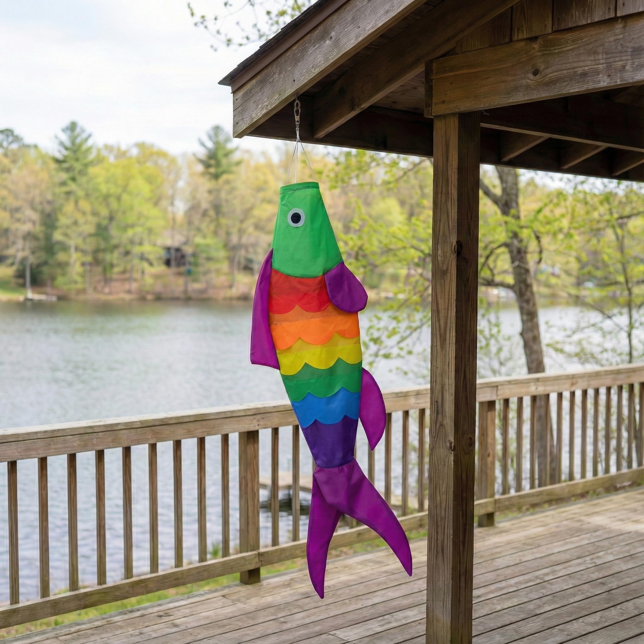 Brass swivel clip enables easy, secure hanging anywhere
