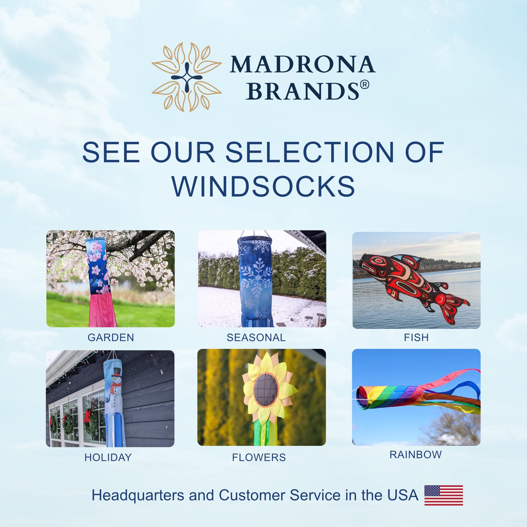 Madrona Brands Butterfly Windsock makes a gift-ready outdoor accent