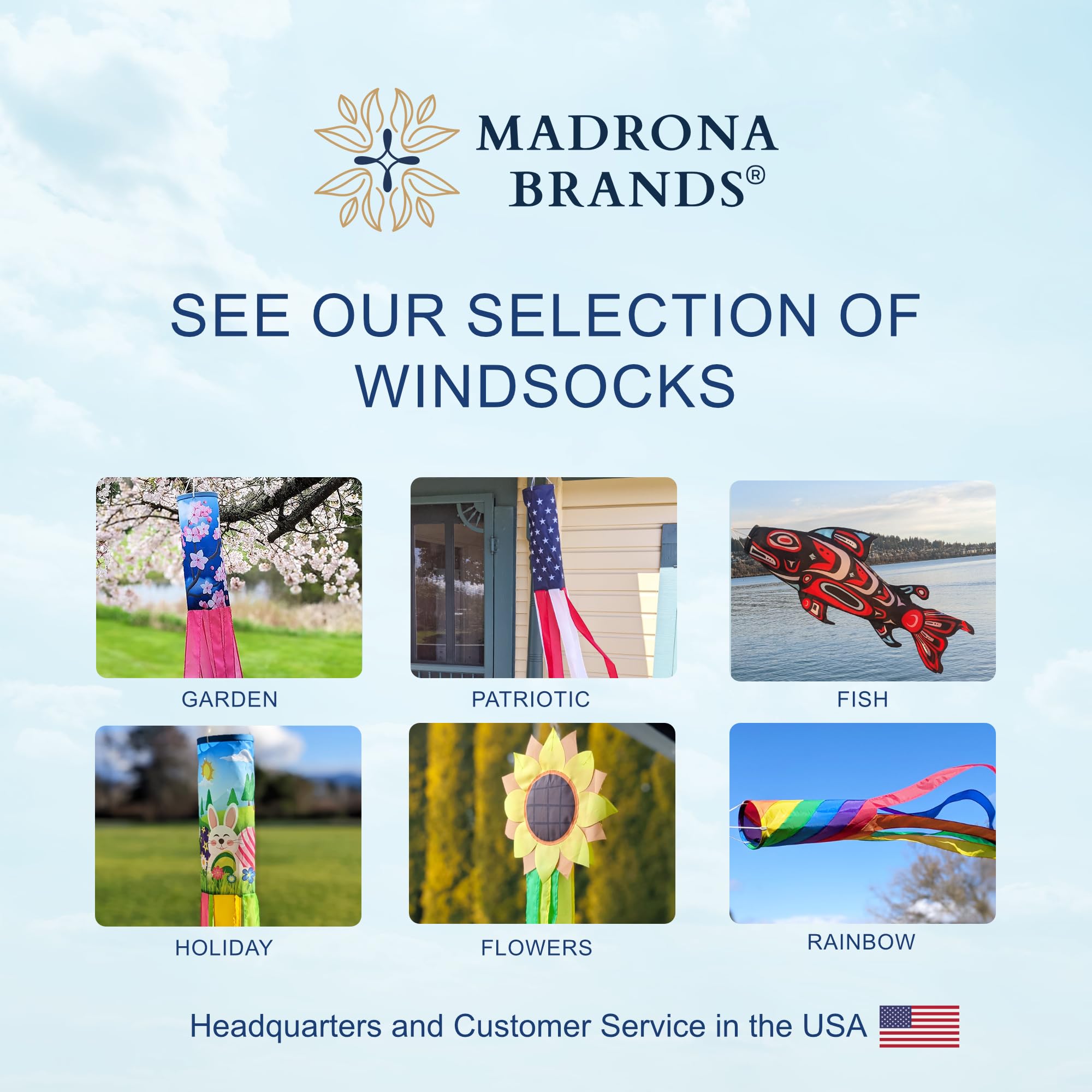 Madrona Brands irish-lucky-windsock-near-entryway enhances seasonal welcome and movement in the breeze.