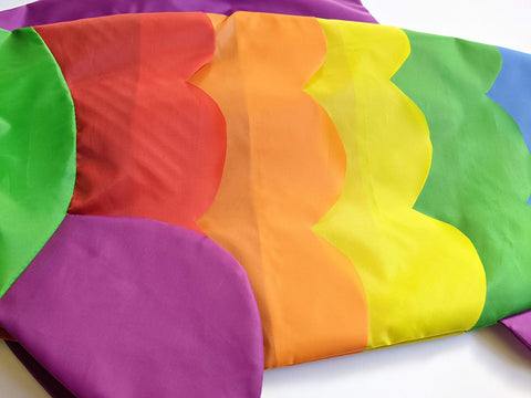Madrona Brands Rainbow Fish Windsock purple fins flutter attractively