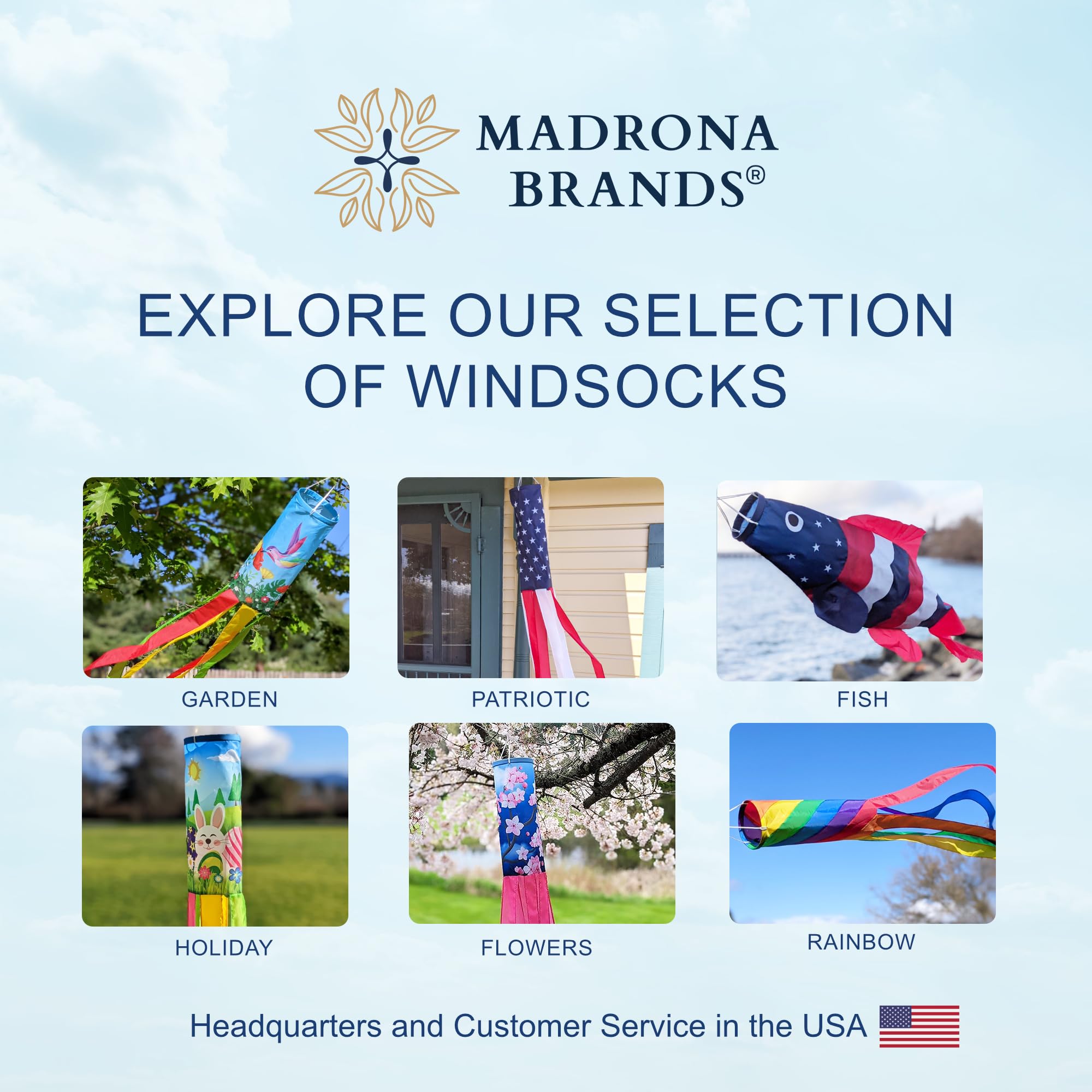 Madrona Brands Totem Salmon Windsock makes a thoughtful outdoor gift.