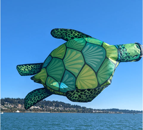 Madrona Brands turtle windsock detailed design adds color to outdoor spaces.
