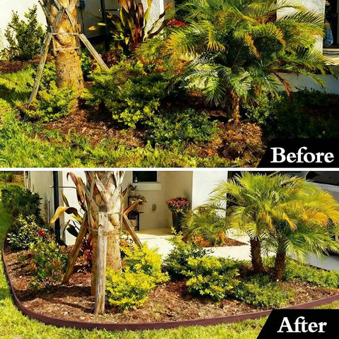 Maebeacae brown edging border blends with outdoor scenery for tasteful landscaping.
