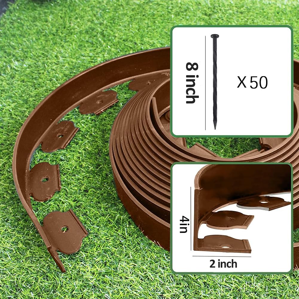 Maebeacae flexible lawn border adapts to curves for organic garden shapes.
