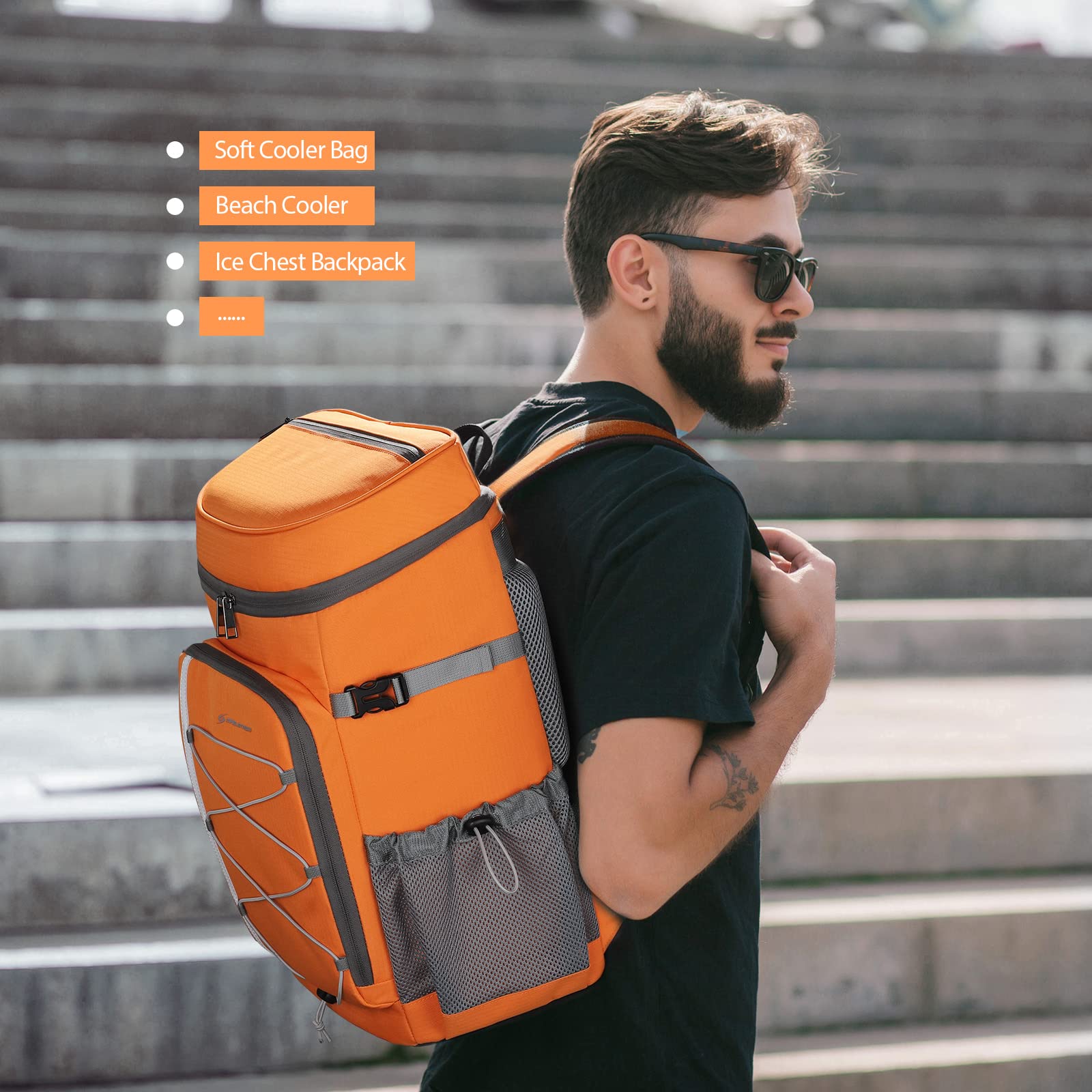 Maelstrom 35-Can Backpack Cooler ergonomic back support reduces fatigue