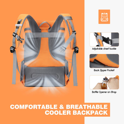 Maelstrom 35-Can Backpack Cooler mesh side pockets hold water bottles securely