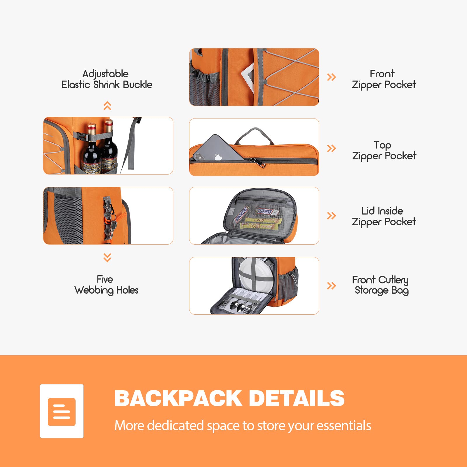 Maelstrom 35-Can Backpack Cooler top pocket for snacks on the go
